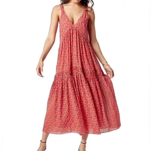 JOIE Sleeveless Tiered Cotton Maxi Dress In Tea Rose Size Small - Picture 1 of 11